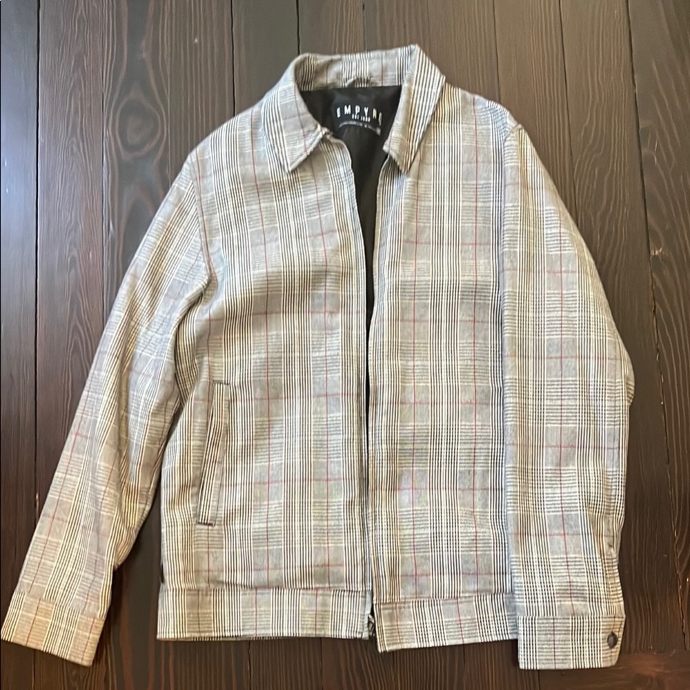 Empyre Gray Lightweight Shirt Jacket with Stand-Up Collar